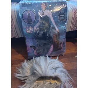 Disney Villain Ursula Prestige Adult Costume Inflatable Disguise Fan Wig M 8-10